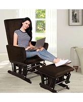 Gouun Baby Nursery Relax Rocker Rocking Chair Glider and Ottoman Cushion Set