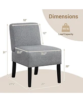 Gouun Upholstered Living Room Chair with Rubber Wood Legs