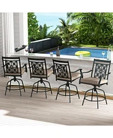 Gouun Outdoor Swivel Bar Stools Set of 2 with Seat Cushions