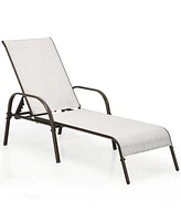 Gouun Adjustable Patio Chaise Folding Lounge Chair with Backrest