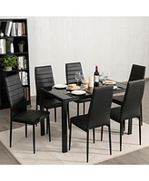 Gouun Set of 2 or 6 High Back Dining Chairs-Set of 6