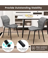 Gouun Dining Chairs Set of 2 with Padded Back Metal Legs and Adjustable Foot Pads