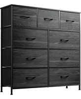 Wlive 9 Drawer Dressers for Bedroom Tall Dresser Closet Living Room Hallway Furniture Organizer Storage Tower with Fabric