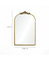 LuxenHome Gold Frame Arch 31.5-Inch Tall Wall Accent Mirror