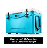 SereneLife 75-Quart Portable Cooler Box, Holds Up to 63 Cans