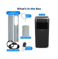 SereneLife Portable Air Conditioner, 8000 Btu, Dehumidifier & Fan Modes