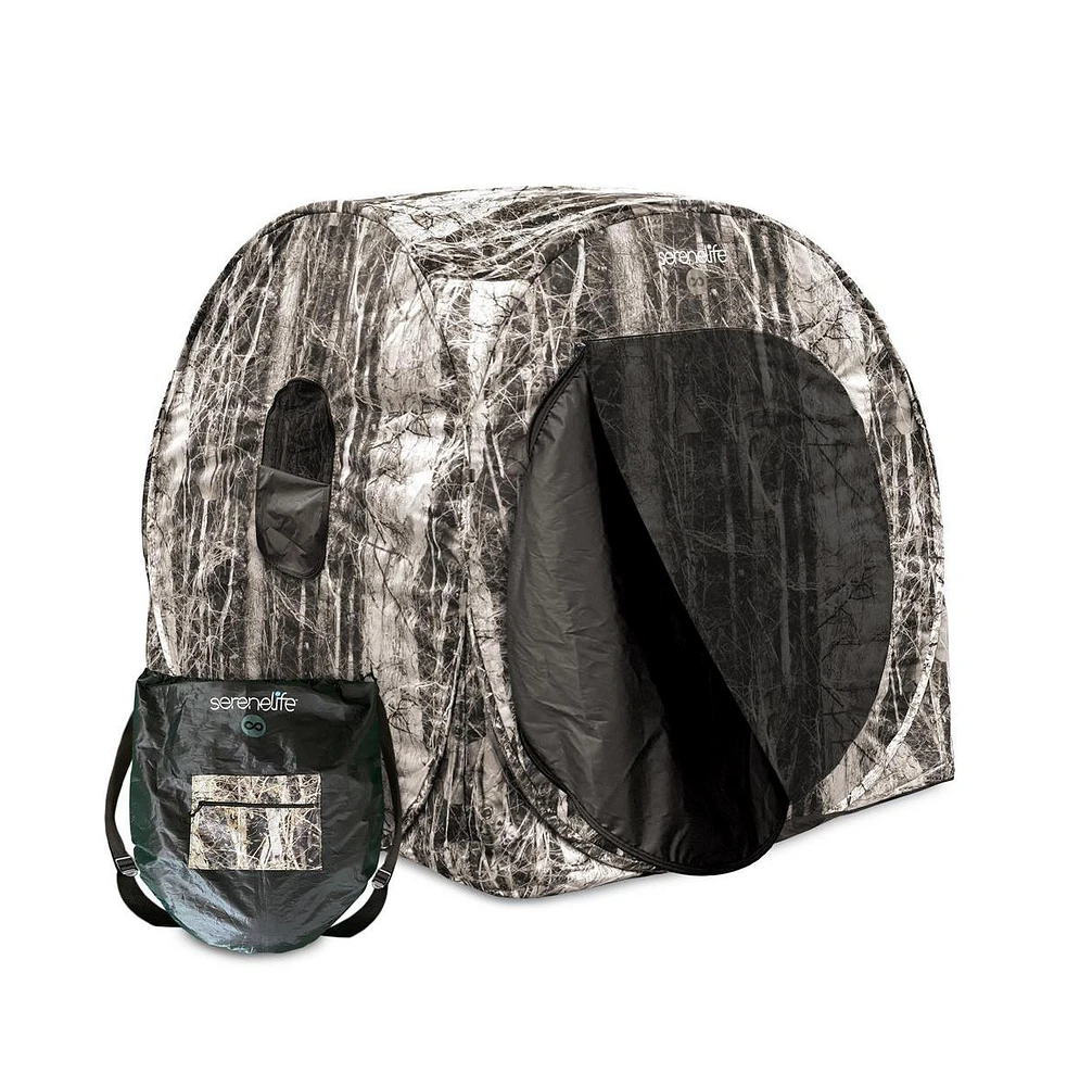 SereneLife Spring Steel Hunting Ground Blind with Carrying Bag