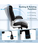 Gouun Modern Height Adjustable Pu Leather Office Chair with Rocking Function