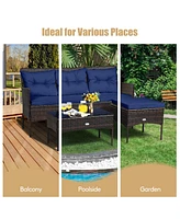 Gouun 3 Pieces Patio Furniture Sectional Set with 5 Cozy Cushions