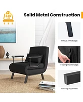 Gouun Folding 6 Position Convertible Sleeper Bed Armchair Lounge Couch with Pillow