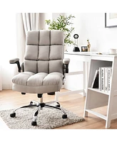 Gouun Adjustable Swivel Office Chair with High Back and Flip-up Arm