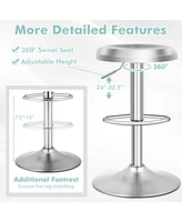 Gouun Modern Swivel Adjustable Height Bar Stool with Footrest-2 Pieces