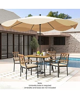 Gouun Outdoor Dining Table and Chairs with Cushions and 1.9 inches Umbrella Hole