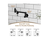 Casainc Contemporary Wall Mount Swing Arm Folding Pot Filler Kitchen Faucet