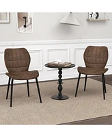 Gouun Dining Chairs Set of 2 with Padded Back Metal Legs and Adjustable Foot Pads