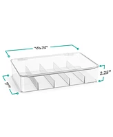 Sorbus Pack Clear Stackable Plastic Sunglass Holder with Hinged Lid for Eyewear Display Includes 5 Sections