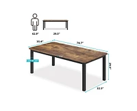 gaomon Industrial Dining Table for 68 People,78.7" Long Kitchen Table, Wood Dining Table, Kitchen & Dining Room Table,Rectangle Dining Room Table for