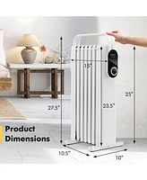 1500W Electric Oil-Filled Radiator Space Heater with Foldable Drying Rack