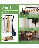 Gouun Heavy Duty Clothes Rack on Wheels with Shelves