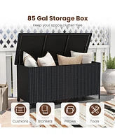 Gouun Indoor Outdoor 85 Gallon Storage Container with Waterproof Liner and Universal Wheels