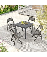 Gouun Expandable Patio Dining Table for 4-6 People