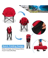 Gouun Folding Camping Moon Padded Chair with Carrying Bag
