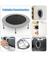 Gouun 38 Inch Mini Folding Trampoline Portable Recreational Fitness Rebounder