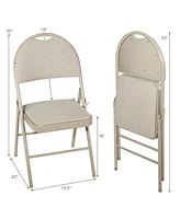 Gouun 6 Pack Folding Chairs Portable Padded Office Kitchen Dining Chairs