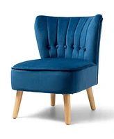Gouun Armless Accent Chair Tufted Velvet Leisure Chair