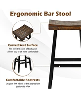 Gouun 29 Inch Solid Wood Saddle-Seat with Curved Seat Surface and Comfortable Footrests-29 inches