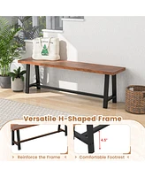 Gouun 60 Inch Dining Bench 3 Person Entryway Shoe Bench with Metal Frame