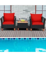 Gouun 3 Pieces Outdoor Patio Rattan Furniture Set