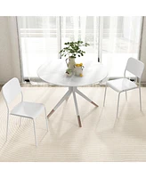 Gouun Modern Dining Chairs Set of 4 with Tilted Backrest and Sturdy Metal Legs