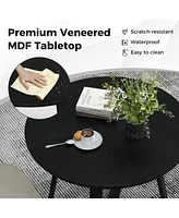 Gouun 36 Inch Mid-Century Round Dining Table with Pedestal Base for Dining Room