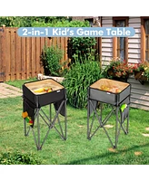 Gouun 2 Pieces Folding Camping Tables with Large Capacity Storage Sink for Picnic