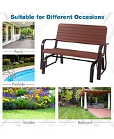 Gouun 2-Seat Porch Glider with Hdpe Back Seat and Steel Frame