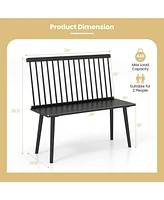 Gouun Entryway Bench for 2 with Spindle Back for Kitchen Dining Room Hallway