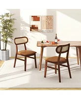 Gouun Indoor Mid Century Wood Dining Chairs Set of 2 for Dining Room