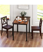 Gouun Wood Dining Chair Set of 2 with Rubber Wood Legs and Curved Backrest