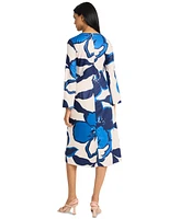 Donna Morgan Women's Printed Long-Sleeve Midi Dress