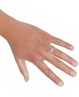 Men's Bark & Brushed Finish Wedding Band Sterling Silver Black Rhodium-Plate