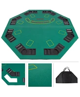 Trademark Poker Solid Wood 2-Fold Poker, Blackjack Tabletop