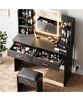 gaomon Vanity Desk with Mirror and Lights