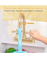 Gymax Pretend Play Kitchen for Kids w/ Coffee Maker Sink Faucet Stove Water Dispenser