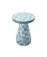 Tov Furniture 18" Wood and Shell Side Table