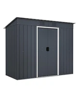 Gouun Outside Garden Storage Shed Tool House with Ground Foundation Frame