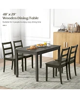 Gouun 48-Inch Wooden Dining Table for 4 People Rectangular Kitchen Table with Rubber Wood Legs