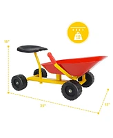 Gouun 8 Inch Heavy Duty Kids Ride-on Sand Dumper with 4 Wheels