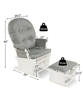 Gouun Wood Baby Glider and Ottoman Cushion Set with Padded Armrests for Nursing