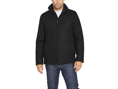 Izod Men's Wool Harrington Jacket With Knit Collar